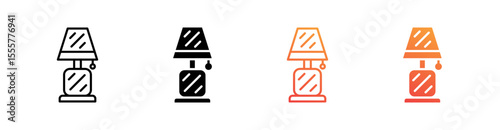 Lamp Multiple Style Icon Set Vector 
