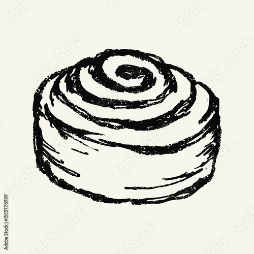 Hand-drawn Danish pastry doodle illustration