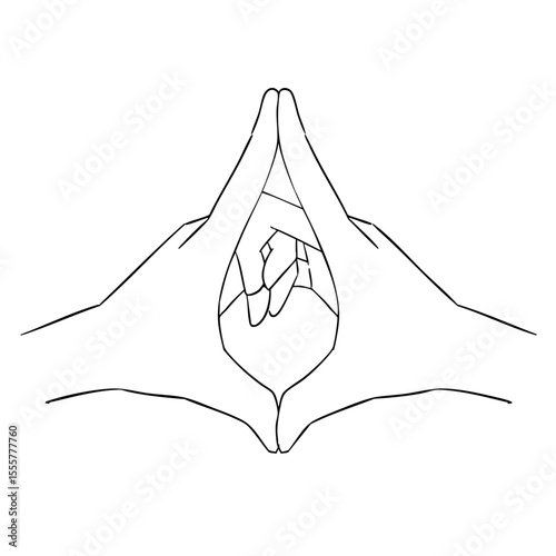ヨニ・ムドラの白黒イラスト