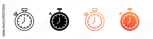 Time Multiple Style Icon Set Vector 