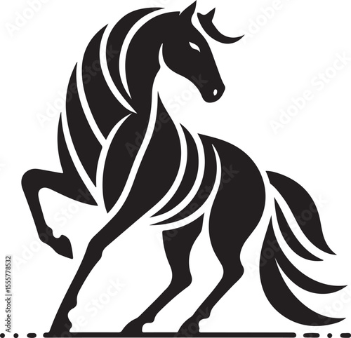 Running Horse Silhouette Vector Illustration