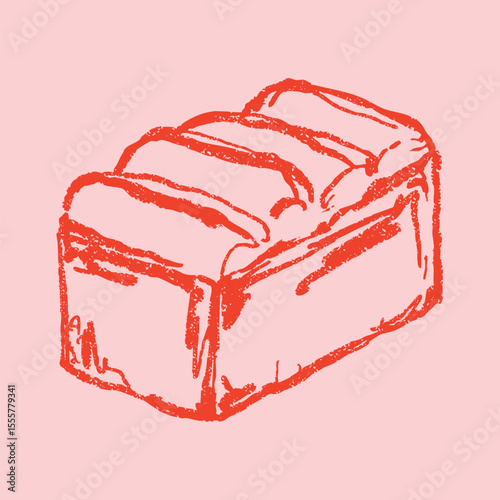 Hand-drawn bread loaf doodle illustration