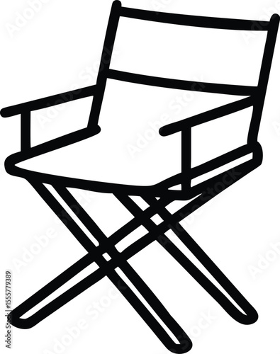 Minimalist Director s Chair Illustration Depicting Film Industry and Creative Production Icon