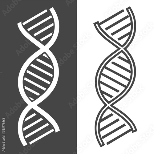 DNA Double Helix on Split Background Symbolizing Genetic Code and Scientific Research