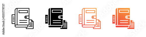 Bookkeeper Multiple Style Icon Set Vector 