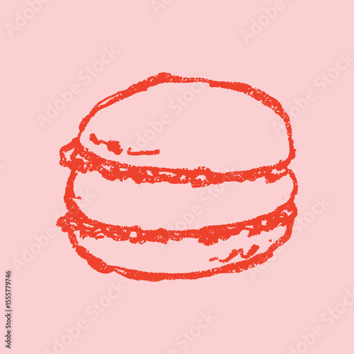 Hand-drawn Macaron doodle illustration
