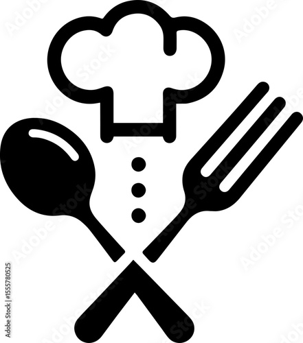 Chef Hat with Spoon and Fork Icon