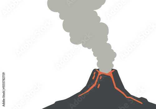 Stylized volcano illustration with steam rising, featuring a 'Tower Steam' label. Clean, graphic design with muted tones. Suitable for tech, energy, or geological themes.