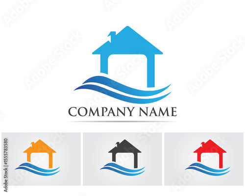home wave logo and symbols icons template