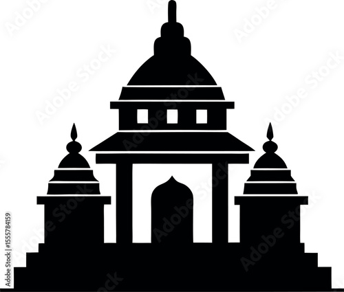silhouette of temple