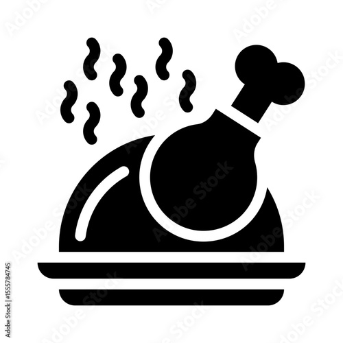 roast turkey glyph icon