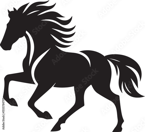 Running Horse Silhouette Vector Illustration