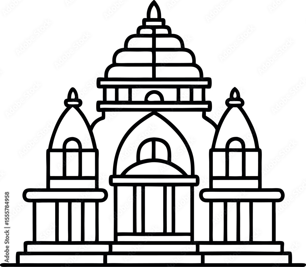 Obraz premium vector illustration of a temple