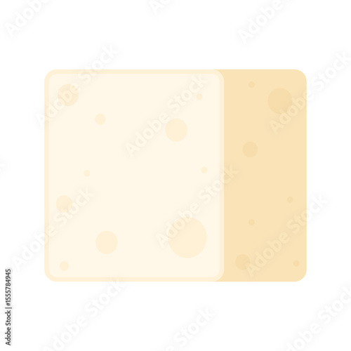 White Tofu vector. Tofu cartoon style isolated on white background. Vegetarian nutrition, healthy food.	