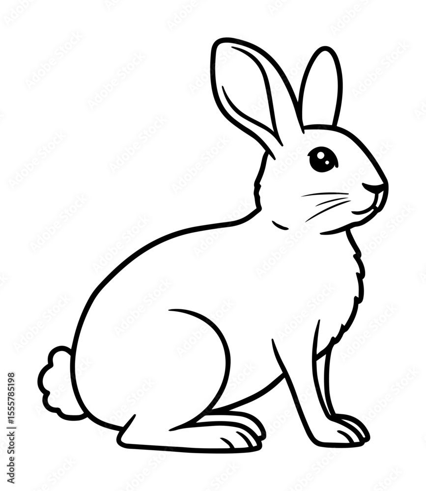 Obraz premium bunny rabbit outline vector icon for spring or easter
