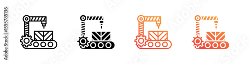 Machine Multiple Style Icon Set Vector 