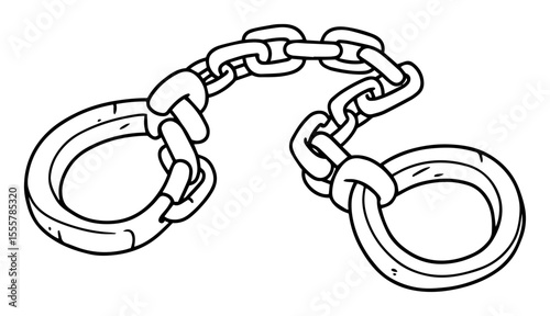 handcuffs outline vector icon for security or police