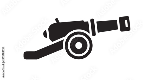 Vintage Cannon Illustration Historical Artillery Weapon Icon
