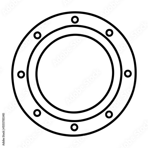 ship porthole outline vector icon for nautical or marine theme