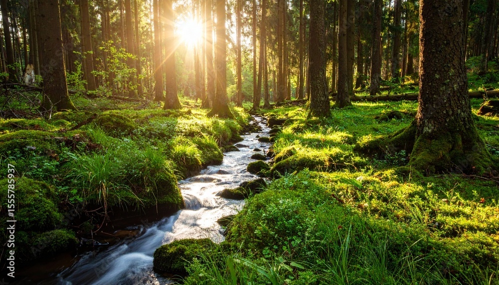 Obraz premium stream in the forest