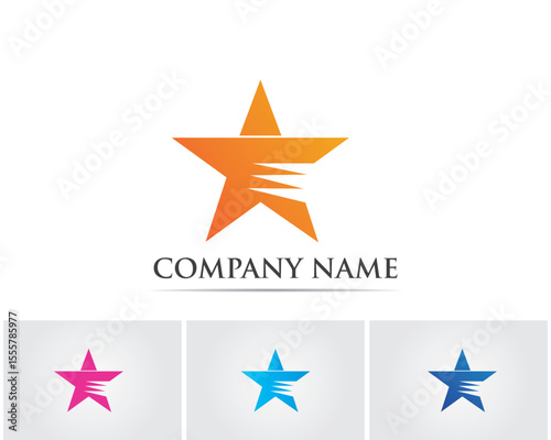 Red and blue Star falcon Logo Template vector icon..