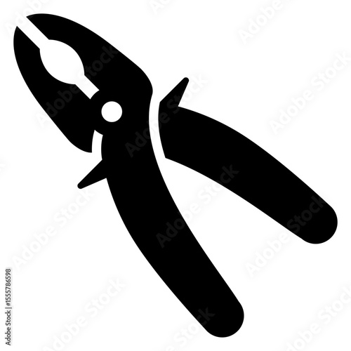 Logo pliers. Icono silueta de herramienta alicates	