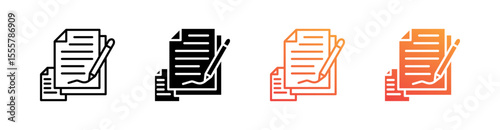 Signature Multiple Style Icon Set Vector 