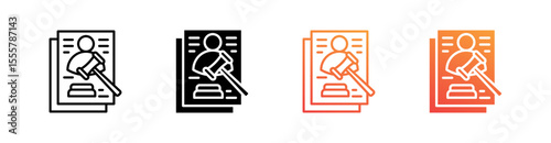 Probate Multiple Style Icon Set Vector 