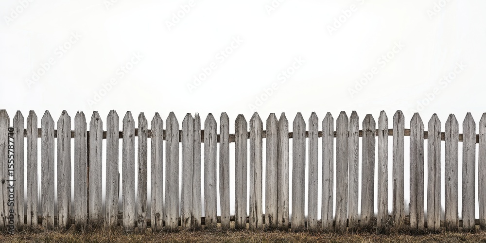 Wooden Fence in Horizon: A sturdy wooden fence stretches across the frame, its weathered planks adding a touch of rustic charm against a bright background. Wooden Fence in Horizon: A sturdy wooden fence stretches across the frame, its weathered planks adding a touch of rustic charm against a bright background.