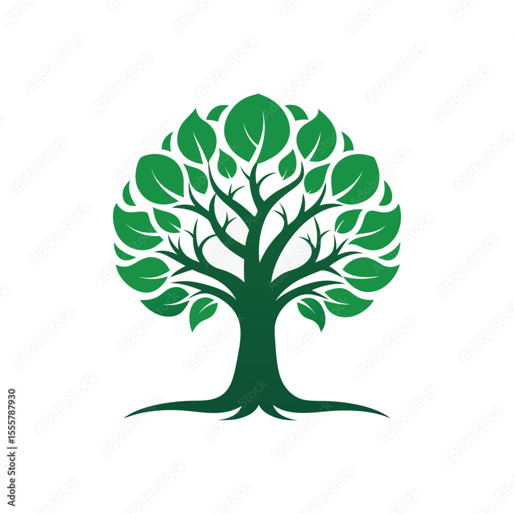 Fototapeta premium Simple Tree Icon Set Vector – Natural, Green, Eco-Friendly Symbol