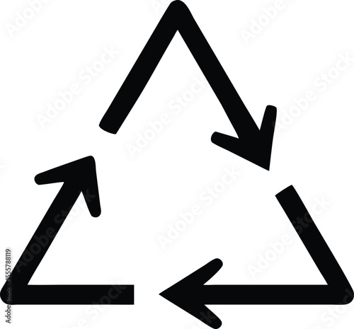 Recycling Symbol Black and White Triangle