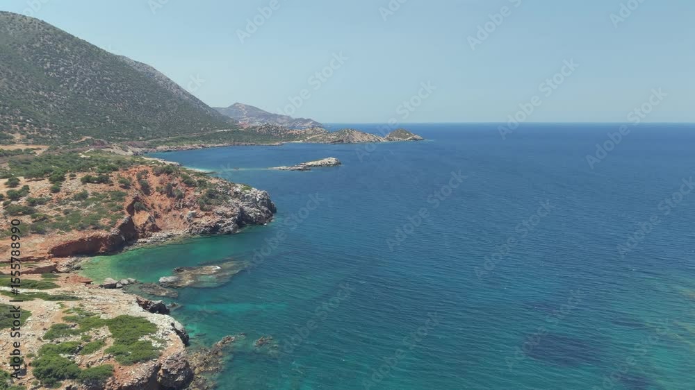Fly with me along the North Crete part of the island with the nature rocks and the crystal clear water Fly with me along the North Crete part of the island with the nature rocks and the crystal clear water
