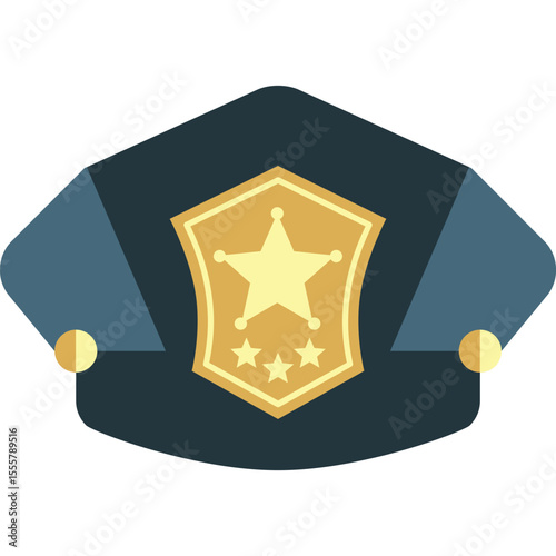 police hat vector flat illustration