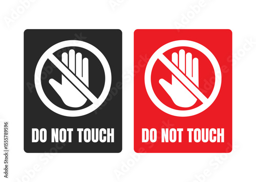 Do not touch label sticker sign stock illustration