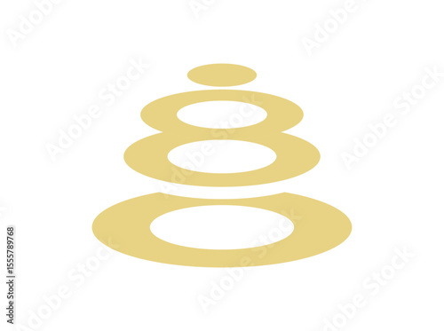 Zen stone stack logo – Golden stacked stones in zen style.