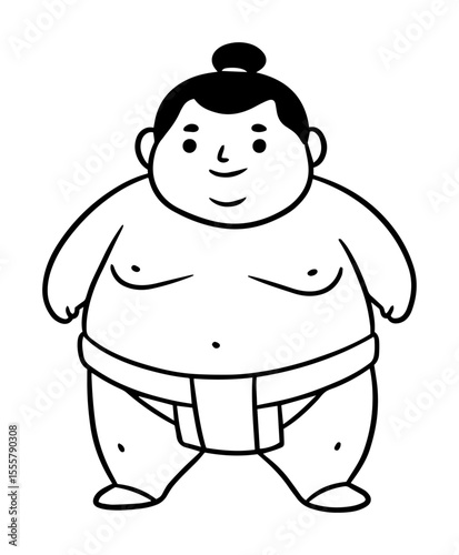 sumo wrestler cartoon vector illustration