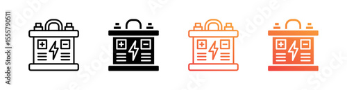 Energy Storage Multiple Style Icon Set Vector 