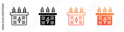 Transformer Multiple Style Icon Set Vector 
