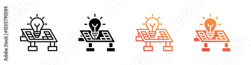 Photovoltaic Multiple Style Icon Set Vector 
