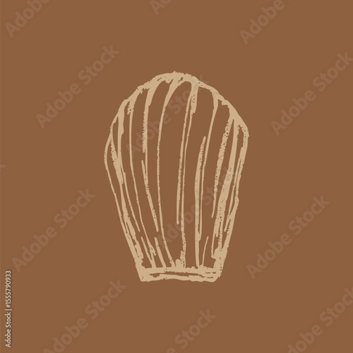 Hand-drawn Madeleine doodle illustration
