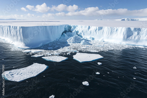 Massive iceberg fractures along the Antarctic coast as climate change impacts polar regions