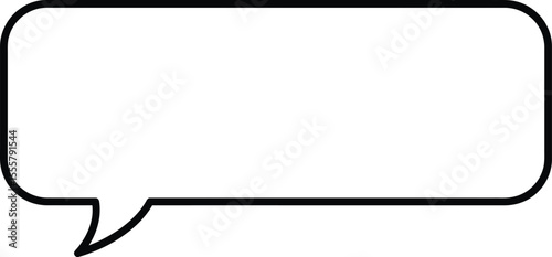 Empty speech bubble graphic design element.