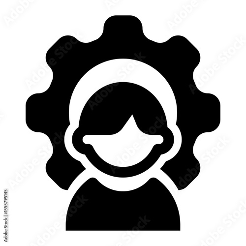 Person in Gear Job Hiring Icon