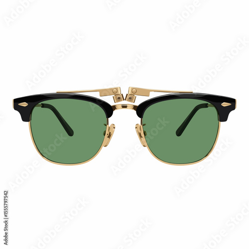 Foldable Clubmaster with Green Lenses