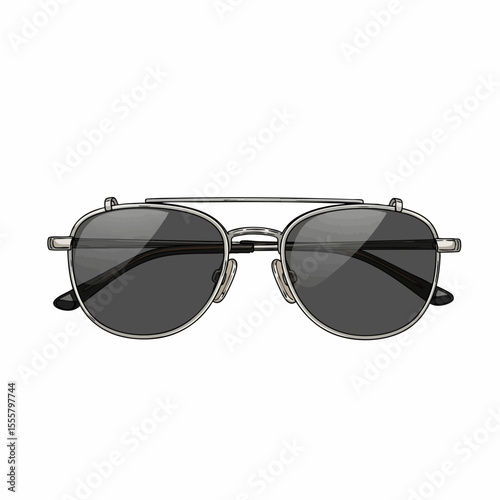 Silver Clip-on Sunglasses with Dark Grey Lenses
