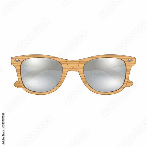 Bamboo Wayfarer with Silver Mirror Lenses