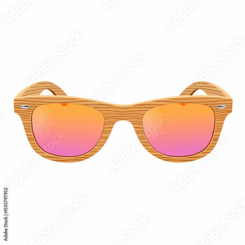 Bamboo Wayfarer with Sunset Gradient Lenses
