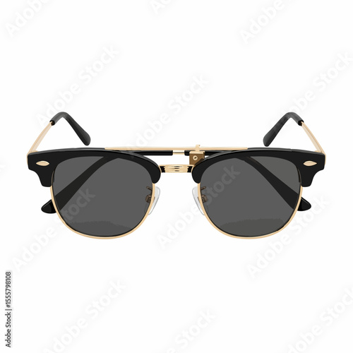 Foldable Clubmaster with Dark Grey Lenses