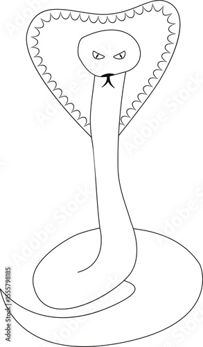 Illustration of a line Cartoon Cobra Doodle Snake