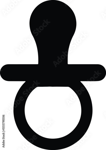 Silhouette baby pacifier childhood nipple dummy simple icon Vector illustration